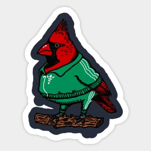 Tracksuited Red Cardinal Sticker